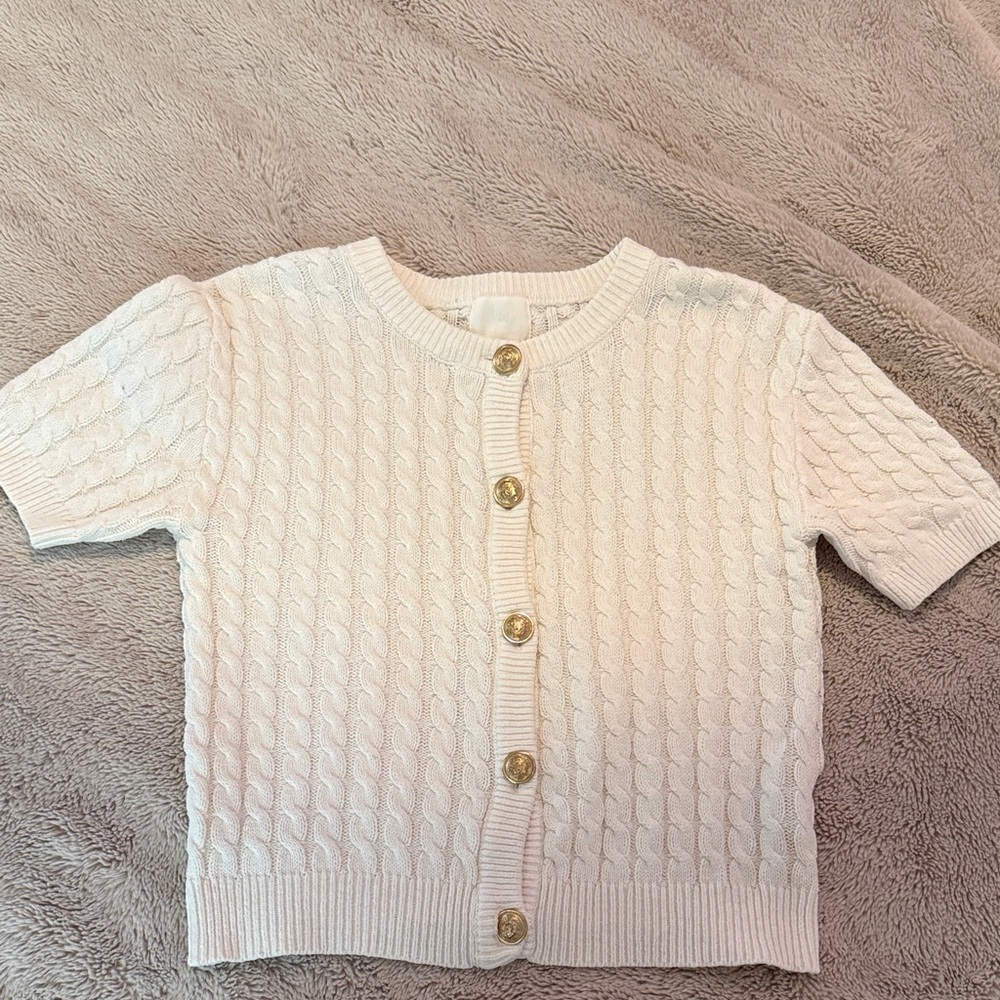 H&M Women's Cream Cable Knit Sweater